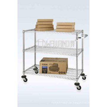 Einstellbare 3 Tier Knock Down Mobile Metal Utility Cart (CJ-A1212)